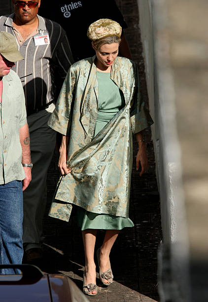 Angelina Jolie during Angelina Jolie, Matt Damon and Robert De Niro on Location for The Good Shepherd - January 12, 2006 at Ciudad Colonial in Santo...
