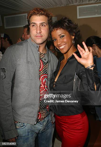 Joey Fatone and Miss USA Shauntay Hinton during Boyz II Men album release party at Club Suede in New York City, New York, United States.