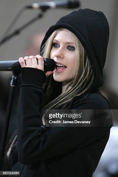 Avril Lavigne during Avril Lavigne Performs on The Today Show Summer Concert Series - May 21, 2004 at NBC Studios, Rockefeller Plaza in New York...