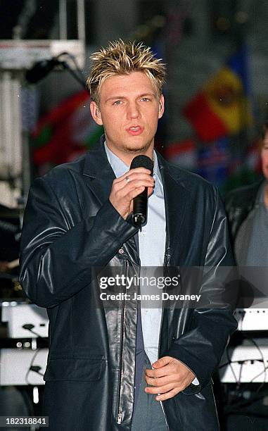 Nick Carter of Backstreet Boys during Backstreet Boys Perform on The Today Show - February 7, 2001 at Rockefeller Center in New York City, New York,...