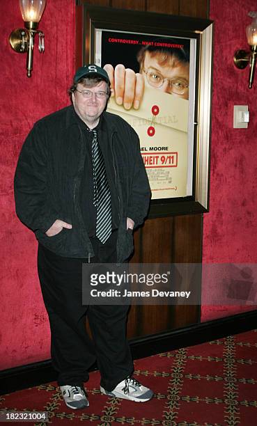 Michael Moore during Fahrenheit 9/11 New York Screening - Inside Arrivals at Ziegfeld Theatre in New York City, New York, United States.