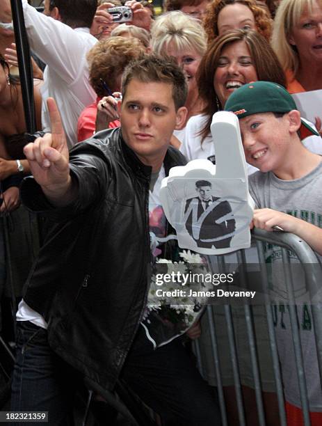 Michael Buble during Michael Buble Performs at the 2005 NBC's The Today Show Summer Concert Series at NBC Studios Rockefeller Plaza in New York City,...