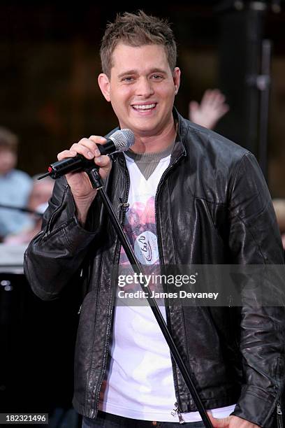 Michael Buble during Michael Buble Performs at the 2005 NBC's The Today Show Summer Concert Series at NBC Studios Rockefeller Plaza in New York City,...