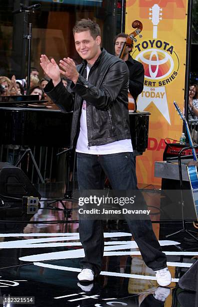 Michael Buble during Michael Buble Performs at the 2005 NBC's The Today Show Summer Concert Series at NBC Studios Rockefeller Plaza in New York City,...
