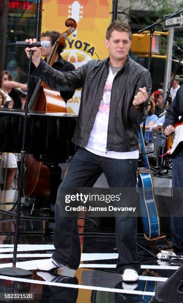 Michael Buble during Michael Buble Performs at the 2005 NBC's The Today Show Summer Concert Series at NBC Studios Rockefeller Plaza in New York City,...