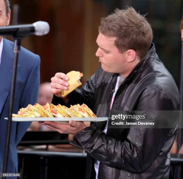 Michael Buble during Michael Buble Performs at the 2005 NBC's The Today Show Summer Concert Series at NBC Studios Rockefeller Plaza in New York City,...