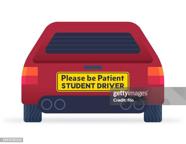 please be patient student driver - patience please stock illustrations