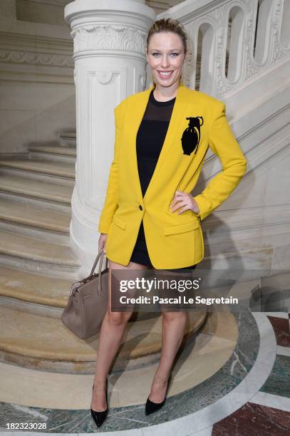 Kiera Chaplin attends the John Galliano show as part of the Paris Fashion Week Womenswear Spring/Summer 2014 at Hotel Salomon de Rothschild on...