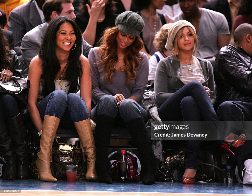 Celebrities Attend New York Knicks Vs New Jersey Nets Game - April 16, 2007