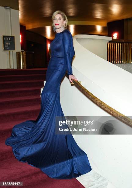 Christine Baranski attends the "The Gilded Age" cast photo call at The Metropolitan Opera on November 30, 2023 in New York City.