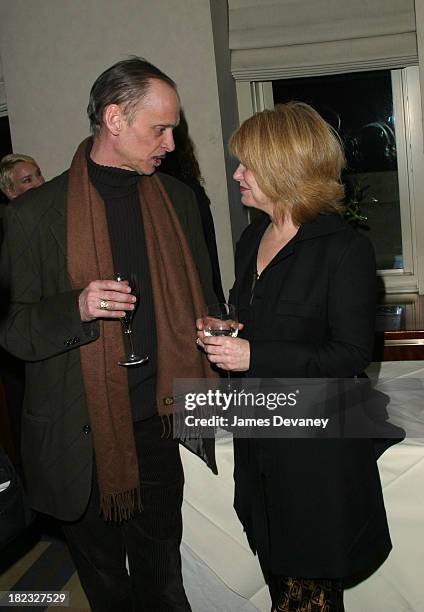 John Waters and Mary Kay Place during A Work in Progress: An Evening with Alexander Payne - After-Party at W Hotel - Union Square in New York City,...