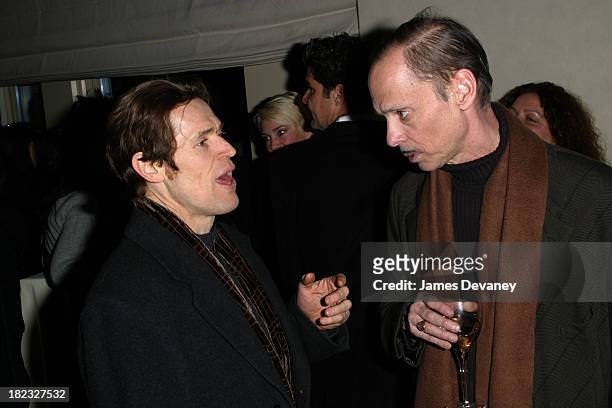 Willem Dafoe and John Waters during A Work in Progress: An Evening with Alexander Payne - After-Party at W Hotel - Union Square in New York City, New...