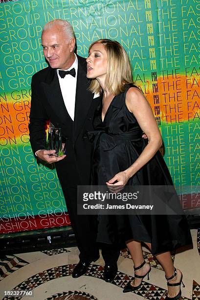 Manolo Blahnik & Sarah Jessica Parker during Fashion Group International Presents The 19th Annual Night Of The Stars Honoring The Provocateurs: Those...