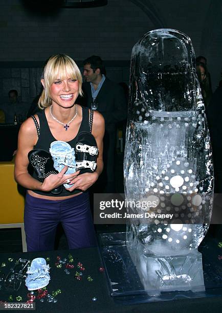 Heidi Klum during Heidi Klum Launches Self-Designed Collection for Famed Shoe Company Birkenstock at Bryant Park Hotel Cellar Bar in New York City,...