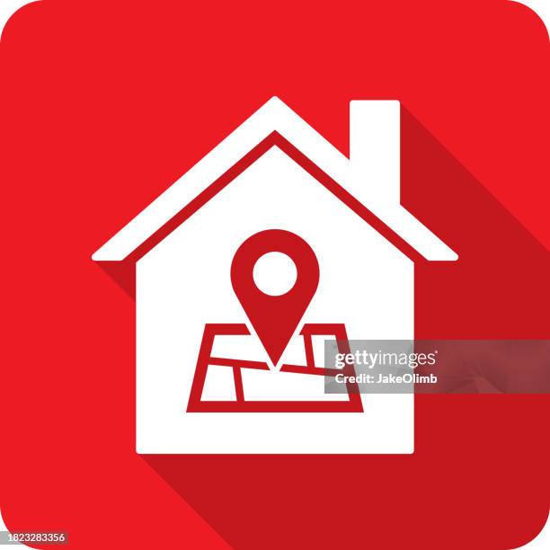 house map location marker icon silhouette - map marker stock illustrations
