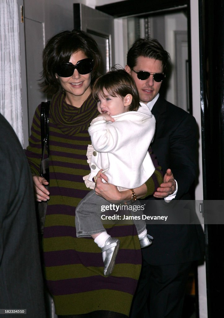 Tom Cruise, Katie Holmes and Suri Cruise Sighting in New York City - October 19, 2007