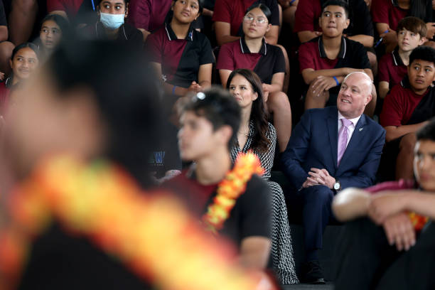 NZL: Prime Minister Luxon Visits Intermediate School In Auckland