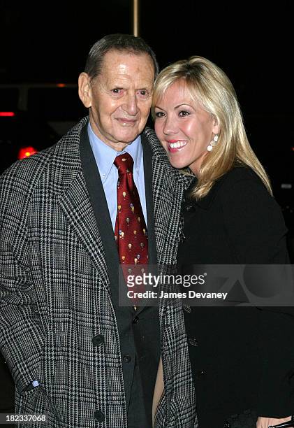 Tony Randall and Heather Harlan during The Retreat from Moscow Play Opening at Booth Theatre in New York City, New York, United States.