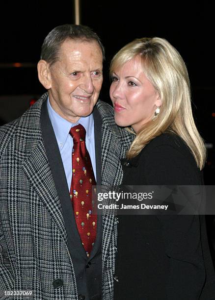 Tony Randall and Heather Harlan during The Retreat from Moscow Play Opening at Booth Theatre in New York City, New York, United States.