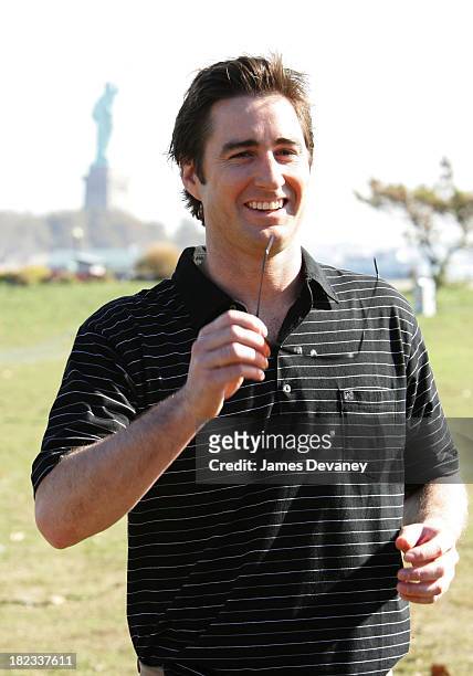 Luke Wilson during Uma Thurman and Luke Wilson on Location for Super Ex-Girlfriend - November 4, 2005 at Liberty State Park in Jersey City, New...