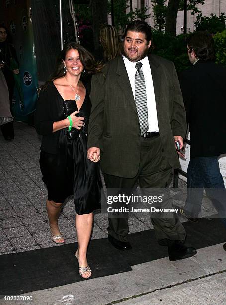 Jorge Garcia and Malia Hansen during ABC 2006-2007 Upfronts - Departures at Lincoln Center in New York City, New York, United States.