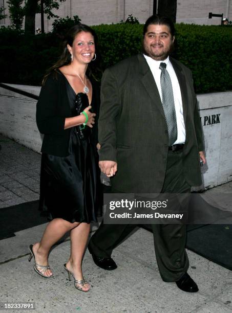 Jorge Garcia and Malia Hansen during ABC 2006-2007 Upfronts - Departures at Lincoln Center in New York City, New York, United States.