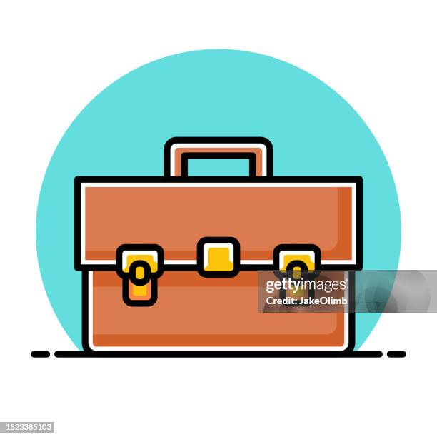 briefcase line art - salesman flat design stock illustrations