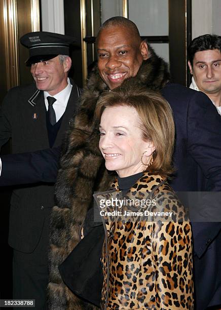 Lee Radziwell and Andre Leon Talley during Dolce & Gabbana Ultimate Hollywood Party in New York City - Outside at Bergdorf Goodman in New York City,...