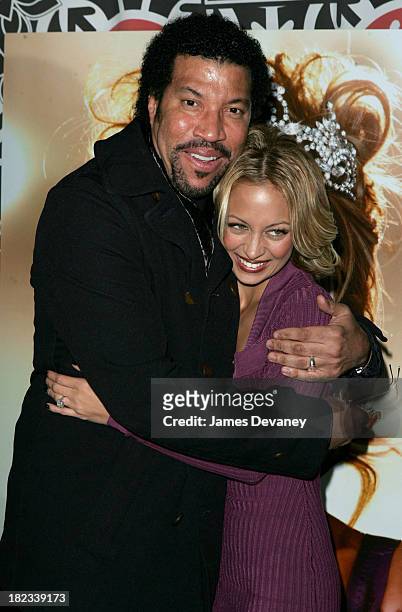 Lionel Richie and Nicole Richie during Nicole Richie Signs Her Book The Truth About Diamonds at Virgin Megastore in New York City at Virgin Megastore...