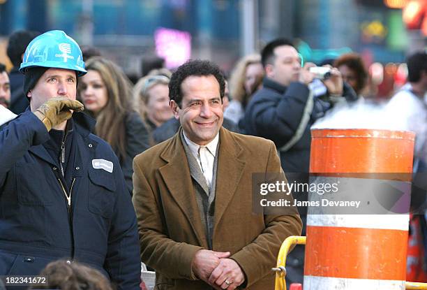 Tony Shalhoub during Tony Shalhoub Filming Monk in Times Square at Times Square in New York City, New York, United States.