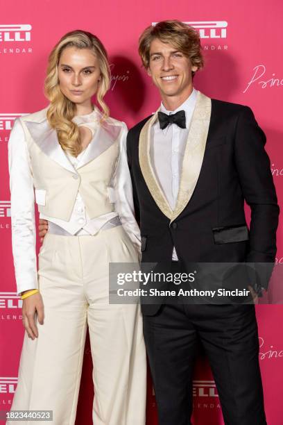 Martha Liversedge and Fabio Wibmer arrives at the unveiling of the 2024 Pirelli Calendar by Prince Gyasi at Magazine London on November 30, 2023 in...