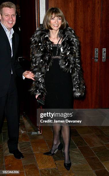 Anna Wintour during Anna Wintour and Harvey Weinstein Co-host Screening of Chicago at Tribeca Grand Hotel in New York City, New York, United States.