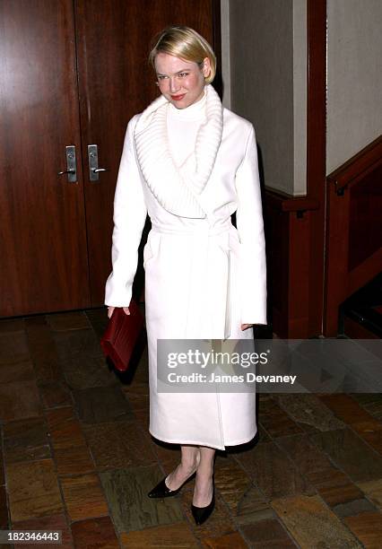 Renee Zellweger wearing Jil Sander during Anna Wintour and Harvey Weinstein Co-host Screening of Chicago at Tribeca Grand Hotel in New York City, New...