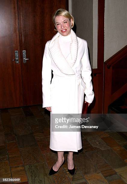 Renee Zellweger wearing Jil Sander during Anna Wintour and Harvey Weinstein Co-host Screening of Chicago at Tribeca Grand Hotel in New York City, New...