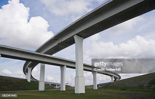 new highway construction overpass - flyover stock pictures, royalty-free photos & images