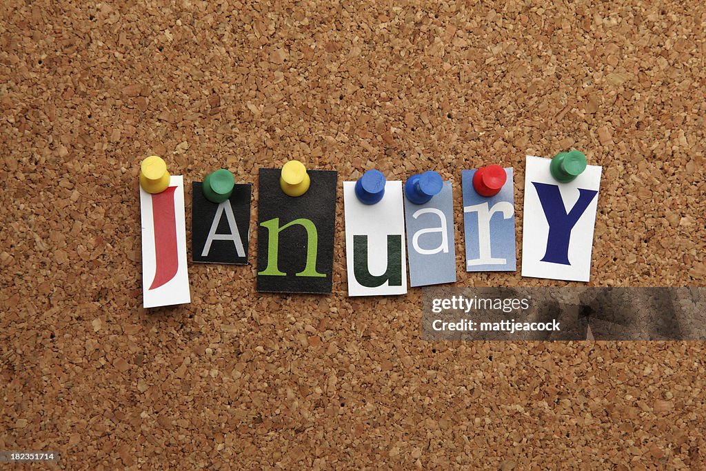 January pinned on noticeboard