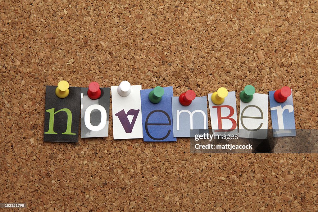 November pinned on noticeboard