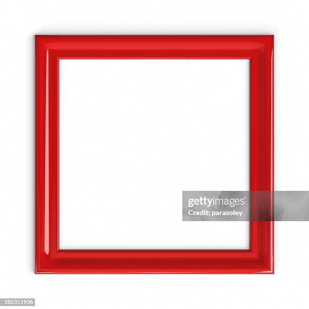 red plastic picture frame - red picture frame stock pictures, royalty-free photos & images