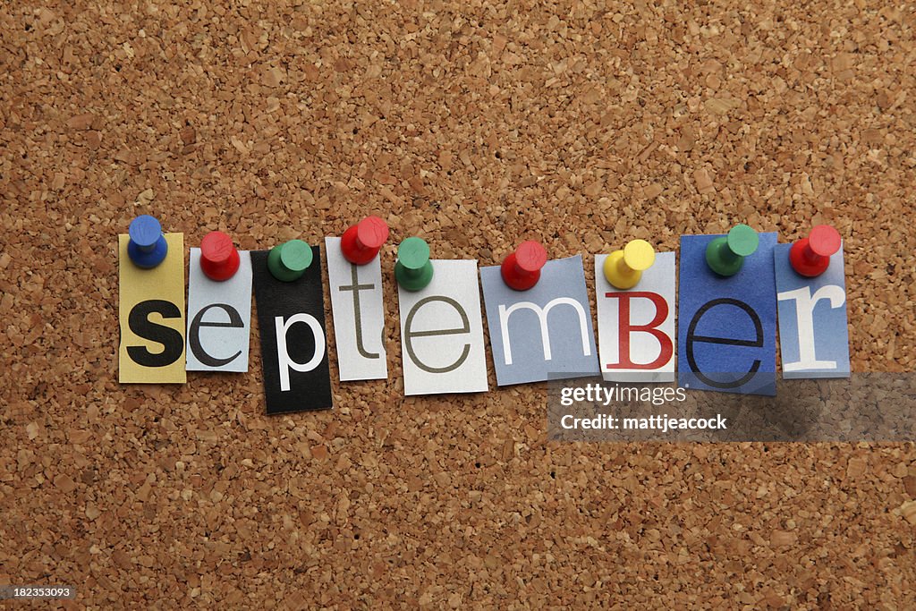 Septiembre pinned en noticeboard