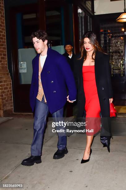 Nick Jonas and Priyanka Chopra are seen in Tribeca on November 30, 2023 in New York City.