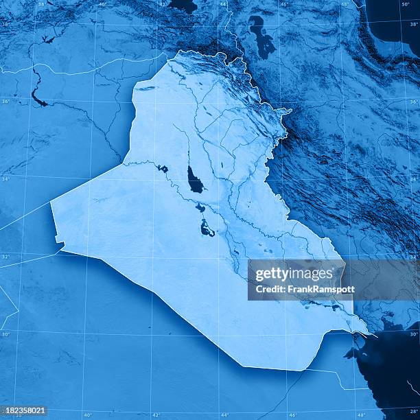 irak topographic karte - irakisch stock-fotos und bilder