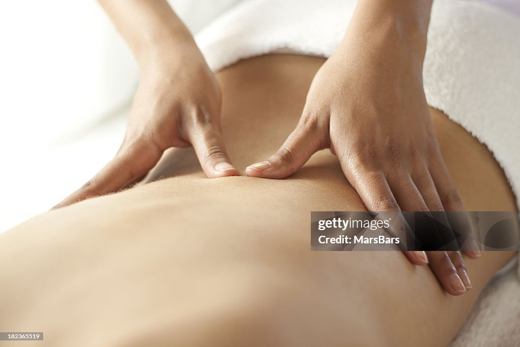 Back massage at spa