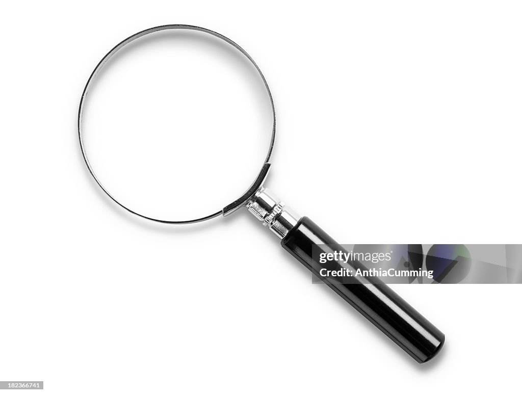 Magnifying glass on white background with clipping path