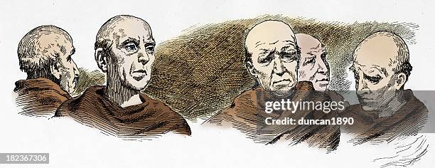 ilustrações, clipart, desenhos animados e ícones de os monges - penitente people