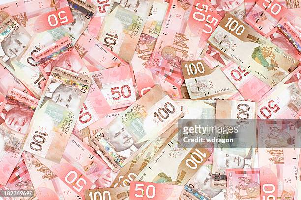 dollars - canadian one hundred dollar bill 個照片及圖片檔