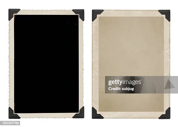 vintage fotos con las esquinas negras - album de fotos fotografías e imágenes de stock