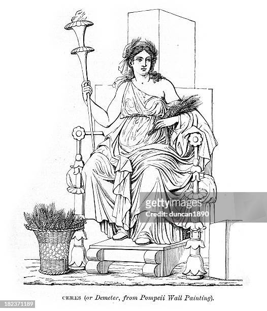 ceres roman goddess of motherly love - south african people stock illustrations