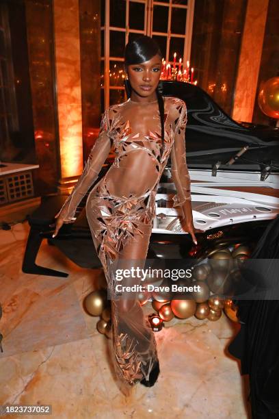 Leomie Anderson attends a star-studded night celebrating Edward Enninful's Trailblazer award, hosted by Natasha Poonawalla on December 4, 2023 in...