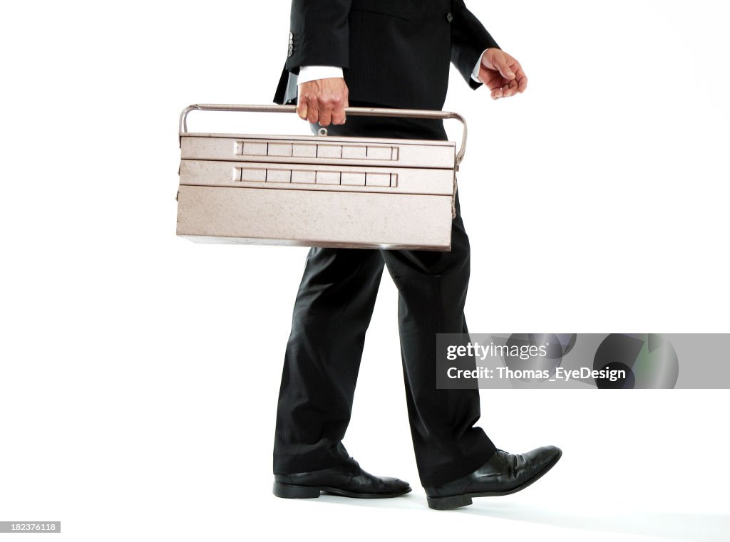 Businessman and Toolbox