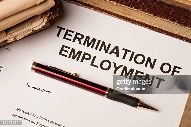 termination of employment contract - wrap up stock pictures, royalty-free photos & images